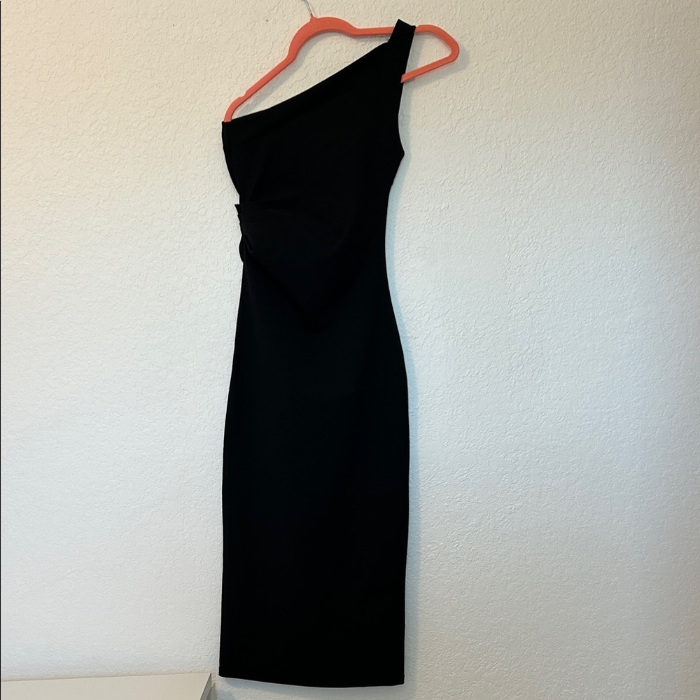 Zara Black One-Shoulder Evening Dress M